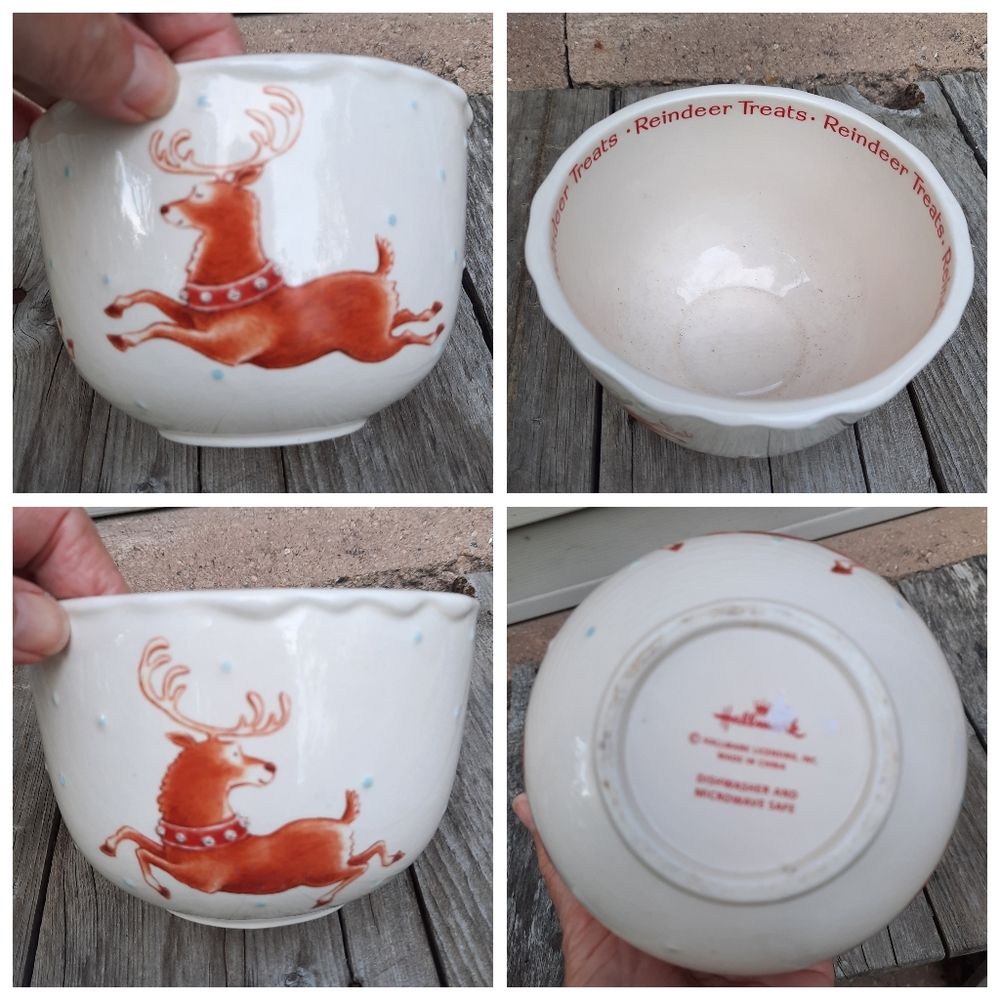 Hallmark Prancing reindeer treats Bowl Christmas